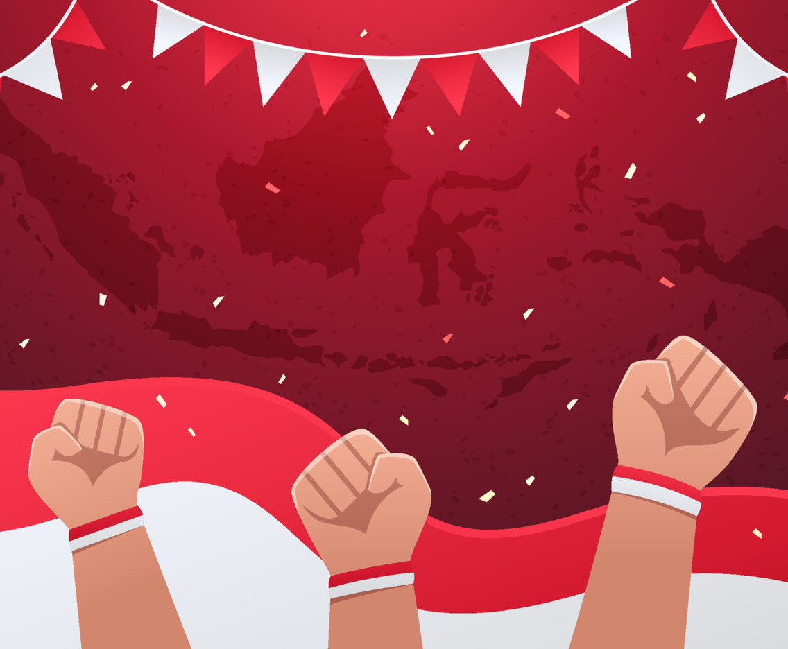 Indonesia Independence Day Background with Flag