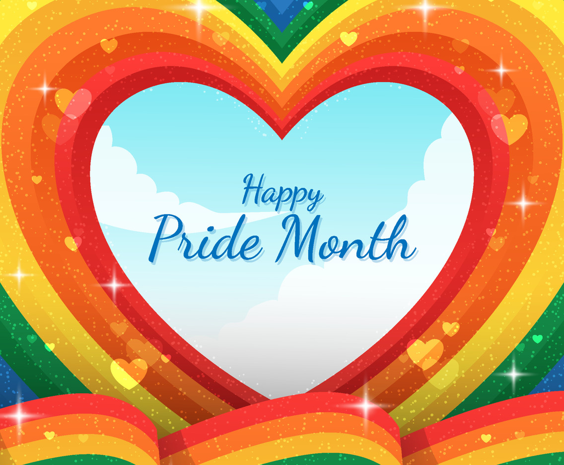 Pride Month Rainbow Love Background
