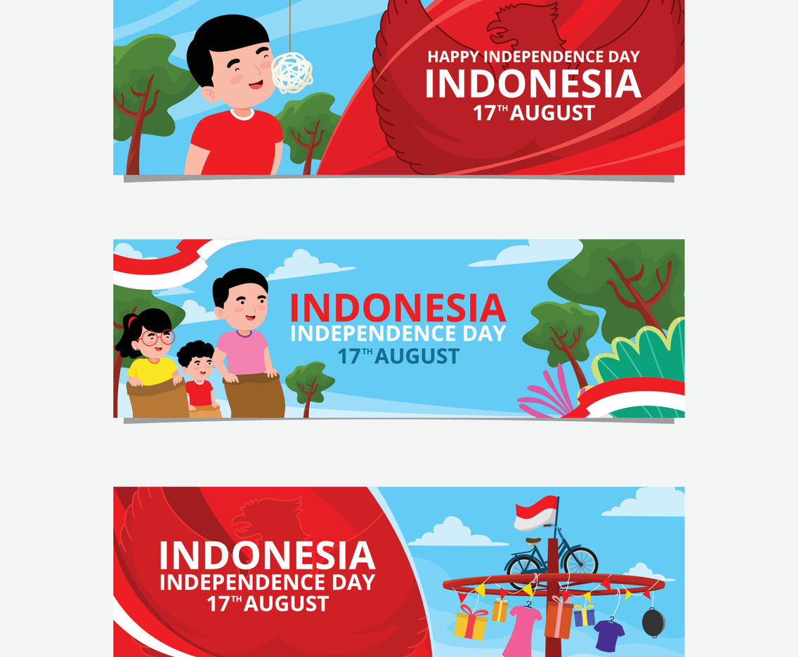 Happy Indonesia Independence Day Banner