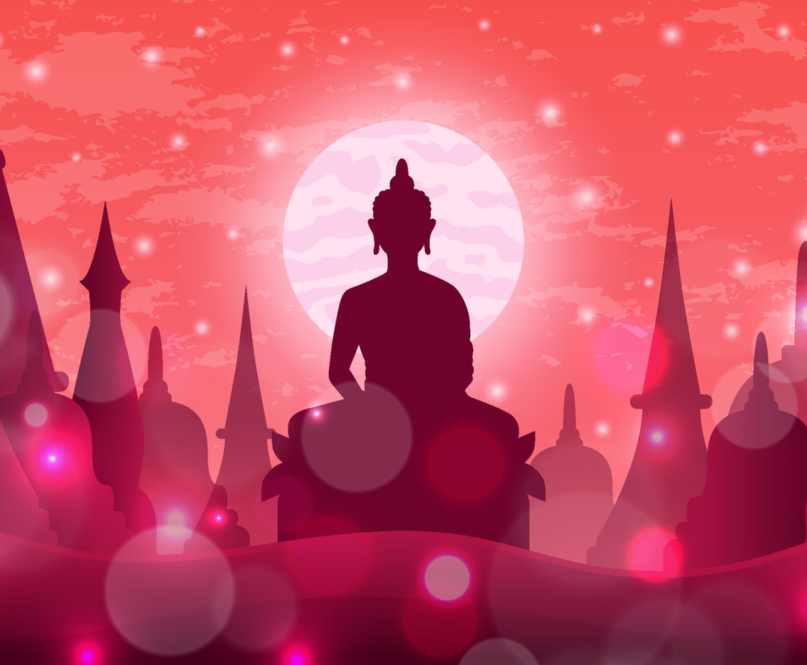 Asahna Bucha Day Festivity Background