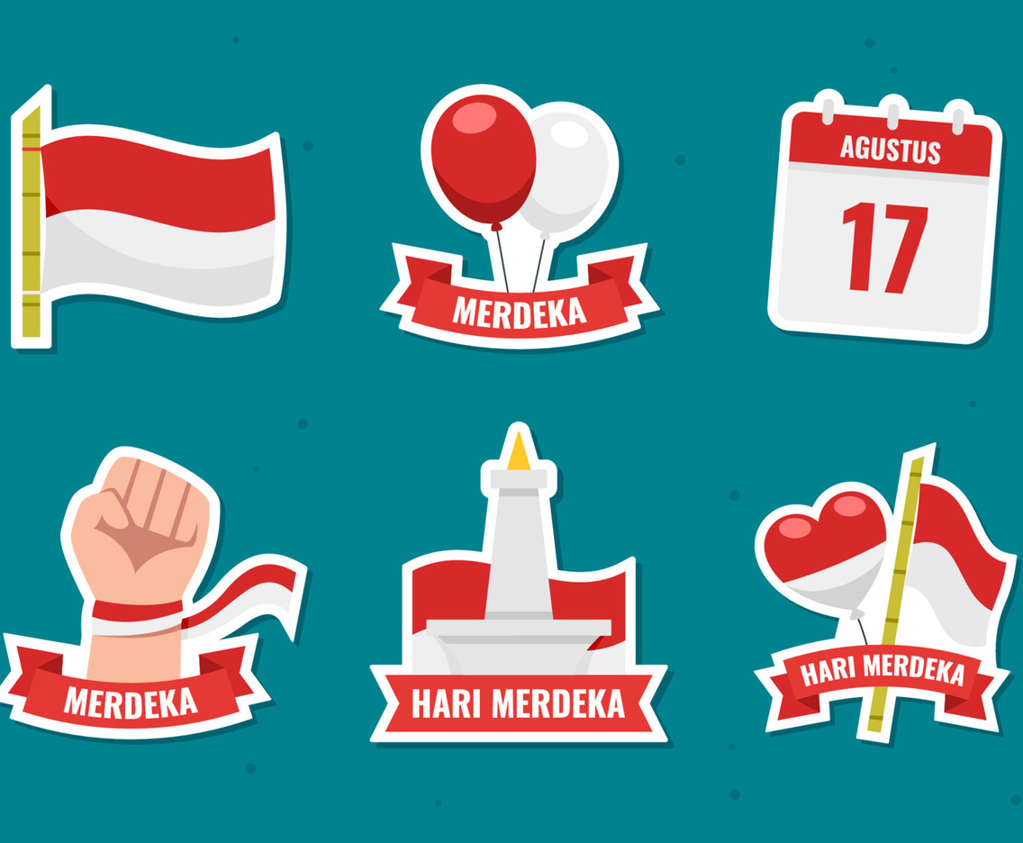 Indonesia Independence Day Sticker Set