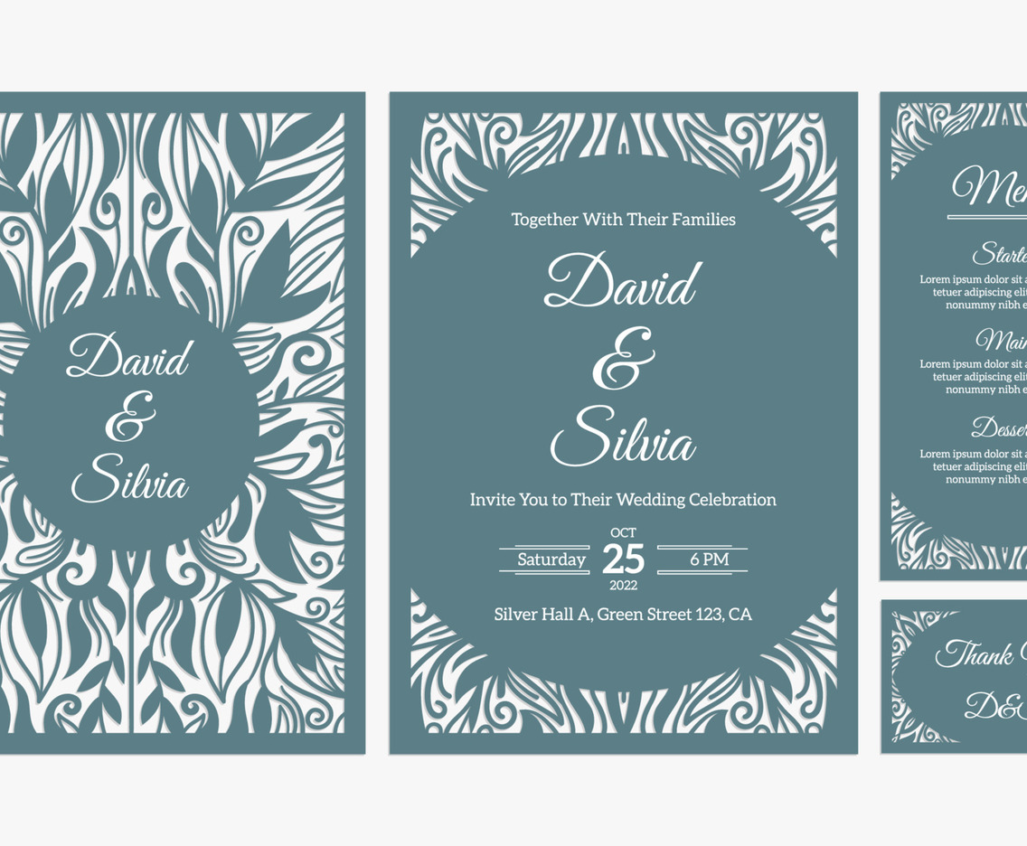 Wedding Laser Cut Design Set Templates