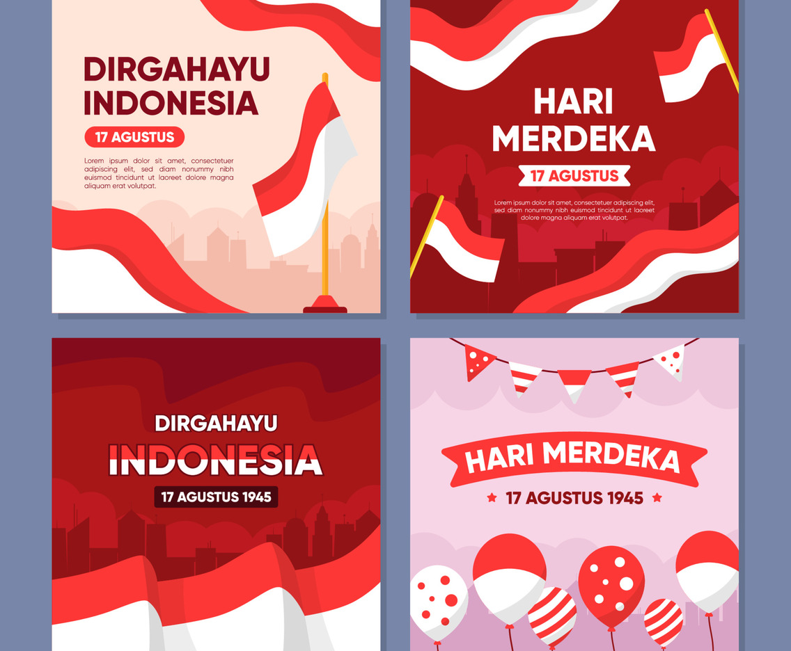 Indonesia Independence Day Hari Merdeka Social Media Post