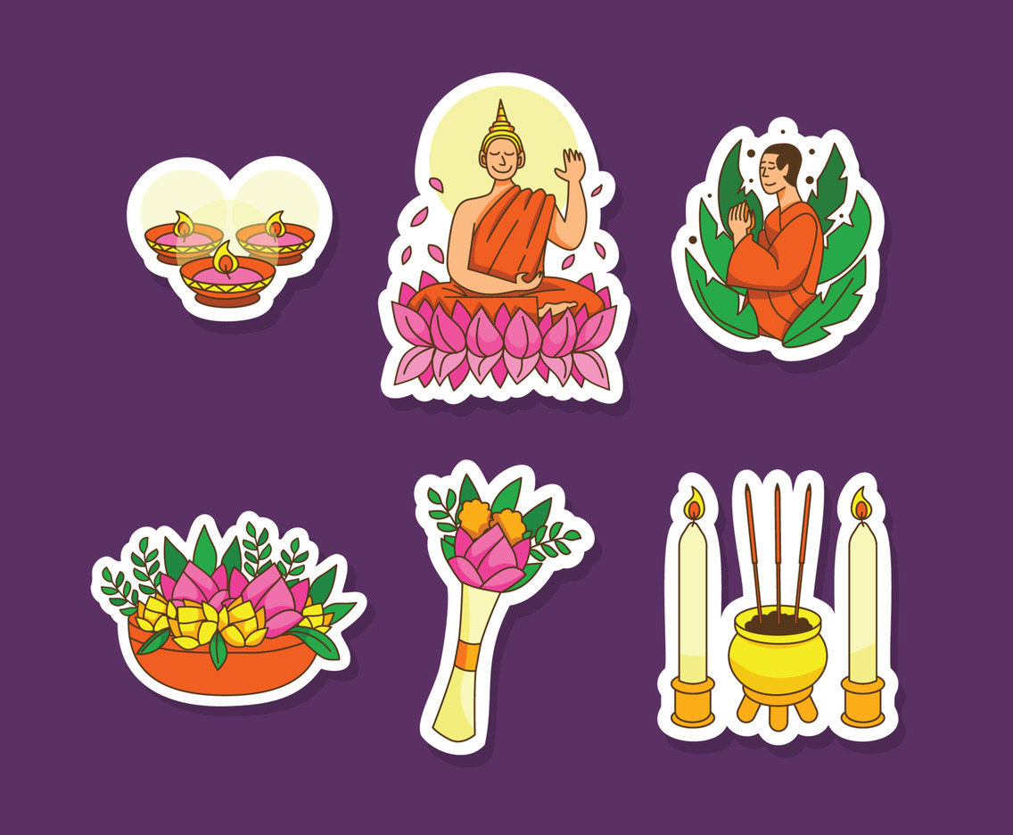 Asahna Bucha Day Stickers