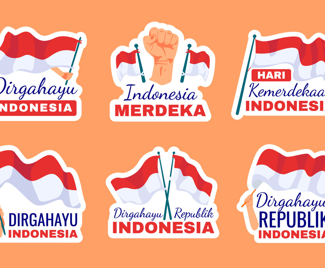 Indonesia Independence Day Sticker Set