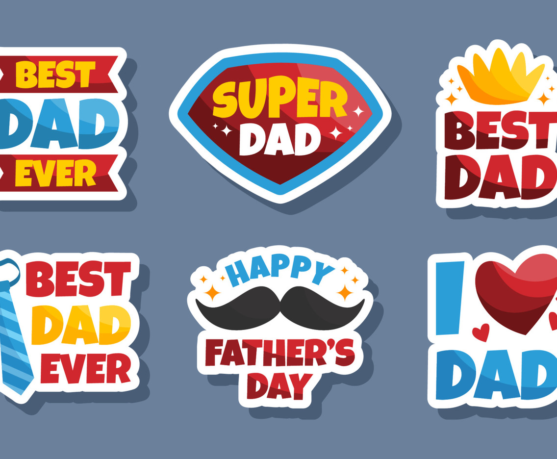 Happy Father Day Stickers Set
