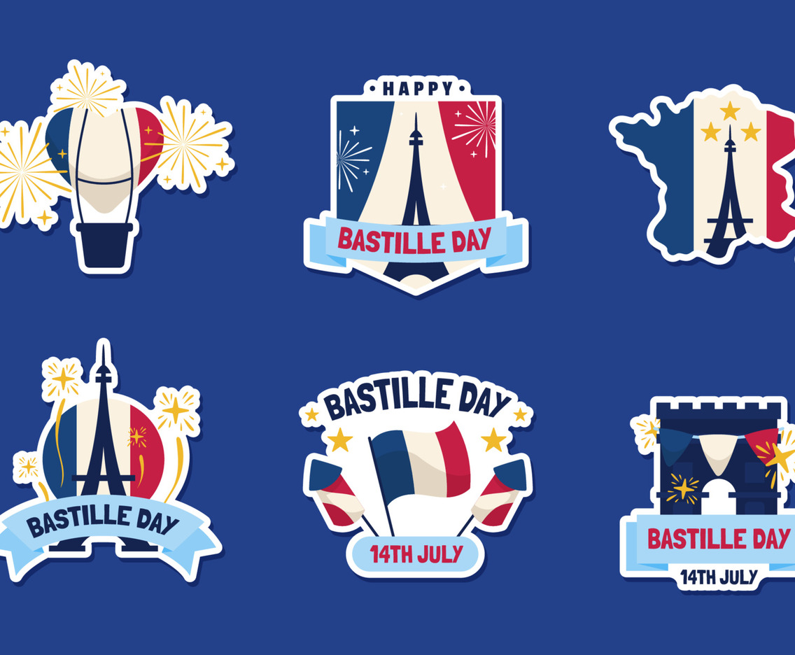 Happy Bastille Day Sticker Set