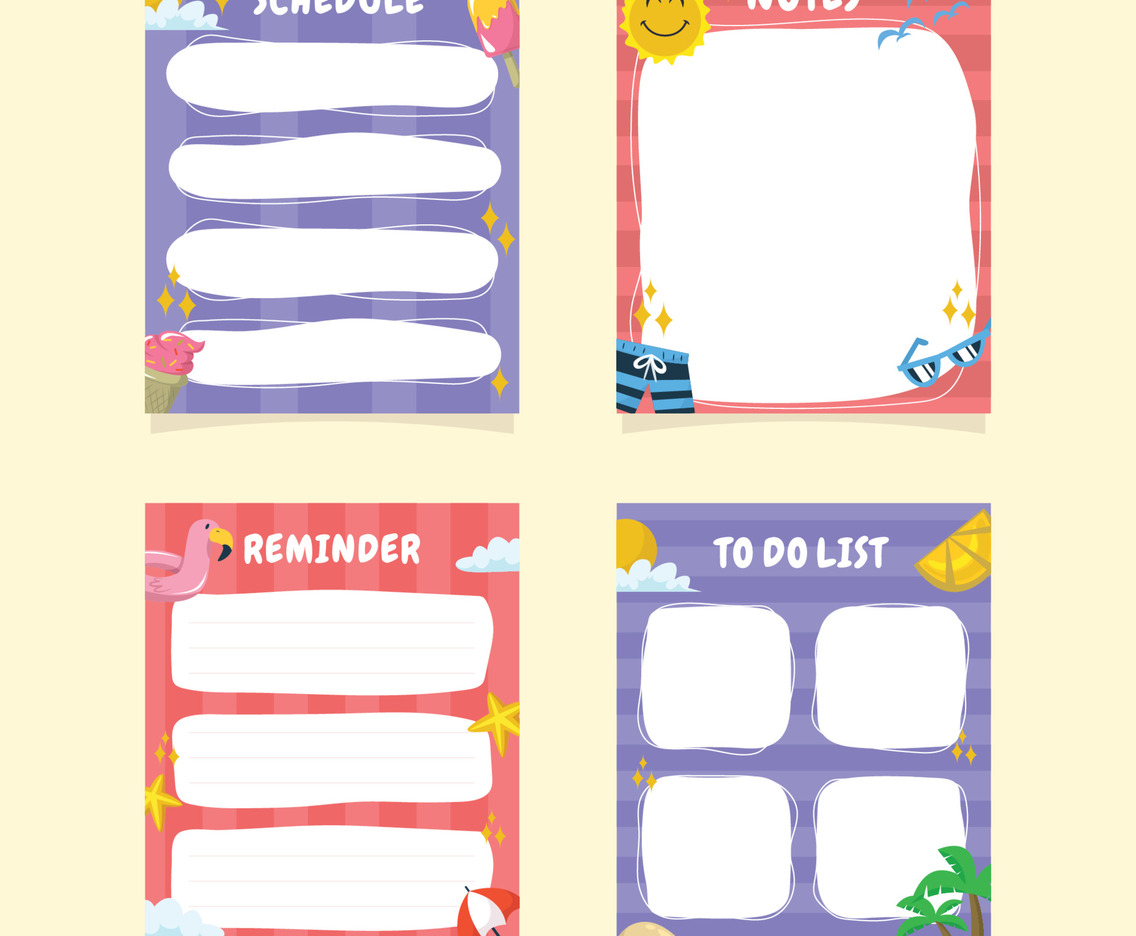 Journal Template Summer Holiday Pages Series