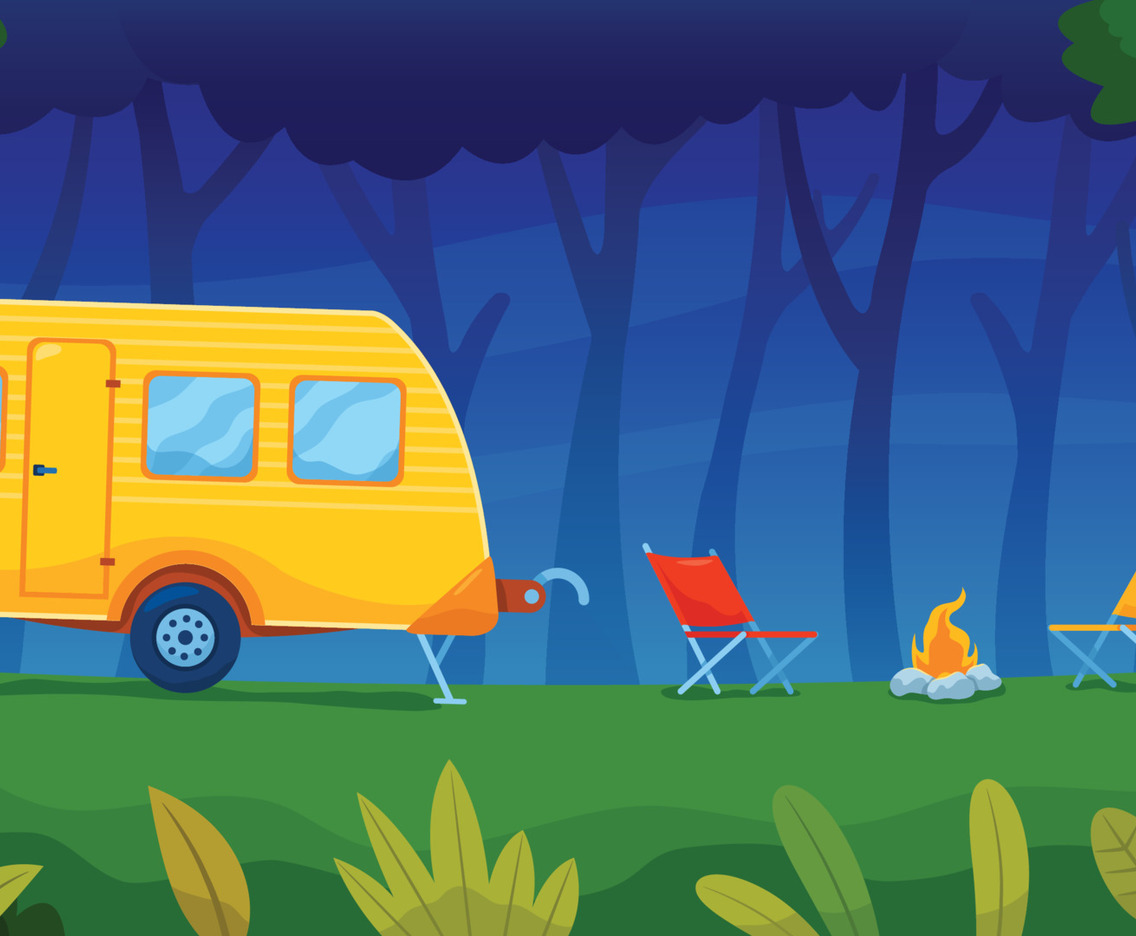 Trailer Caravan Camp On Outdoor