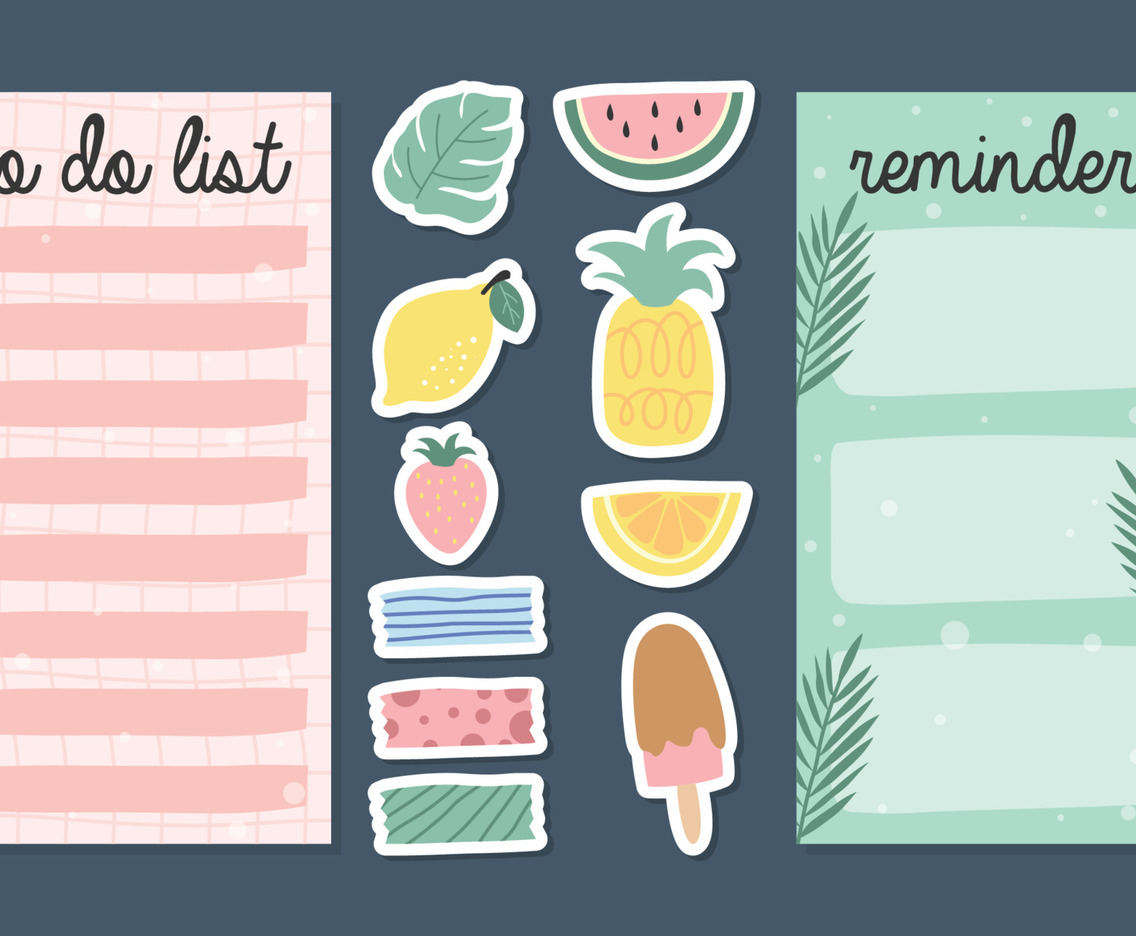 Summer Holiday Journal Template Sticker