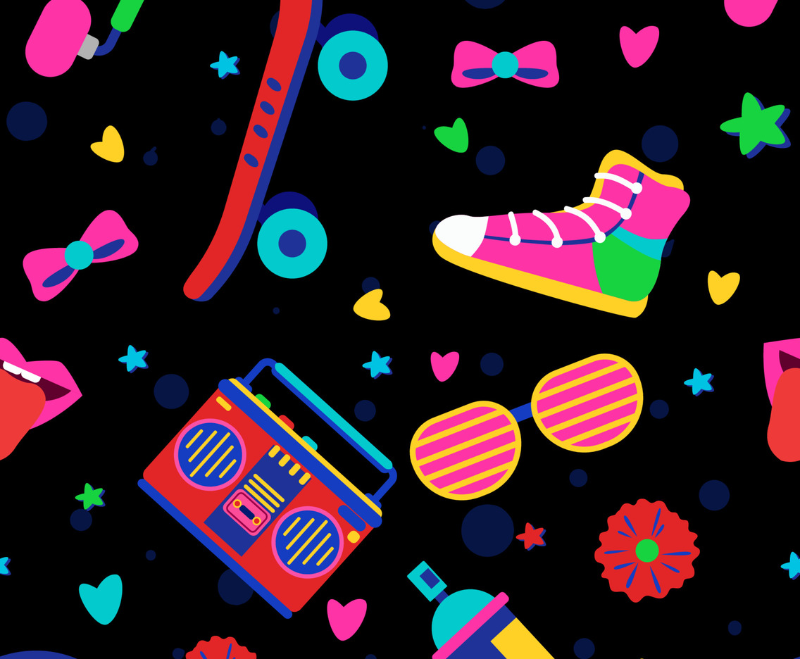 Retro 90s Seamless Background