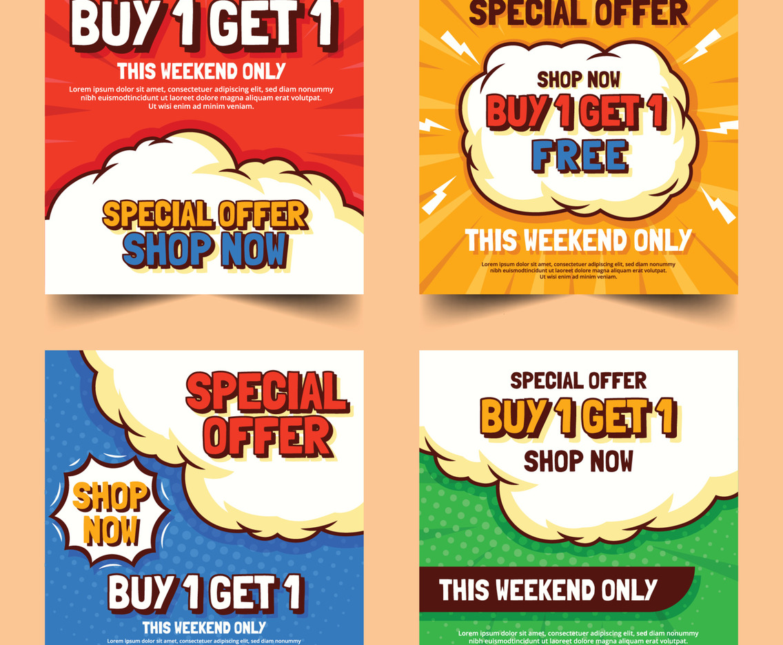 Buy 1 Get 1 Media Social Post Collection