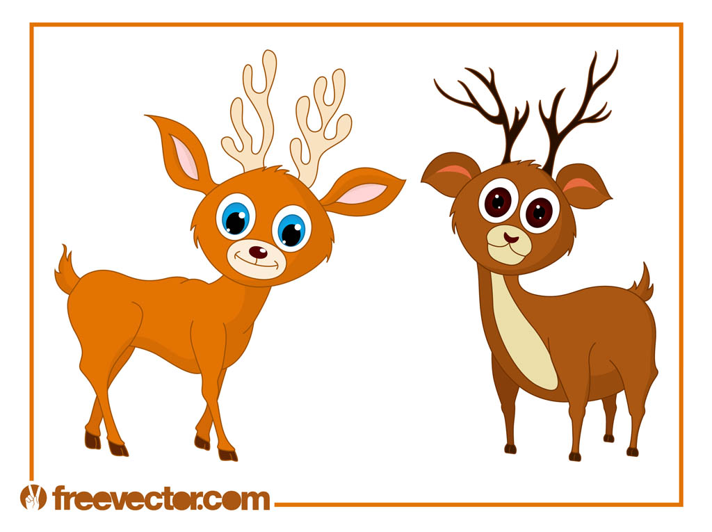 Cute Cartoon Deer Vector Art & Graphics 