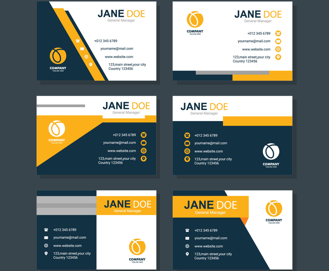Business Card Template Minimalist Geometric Style