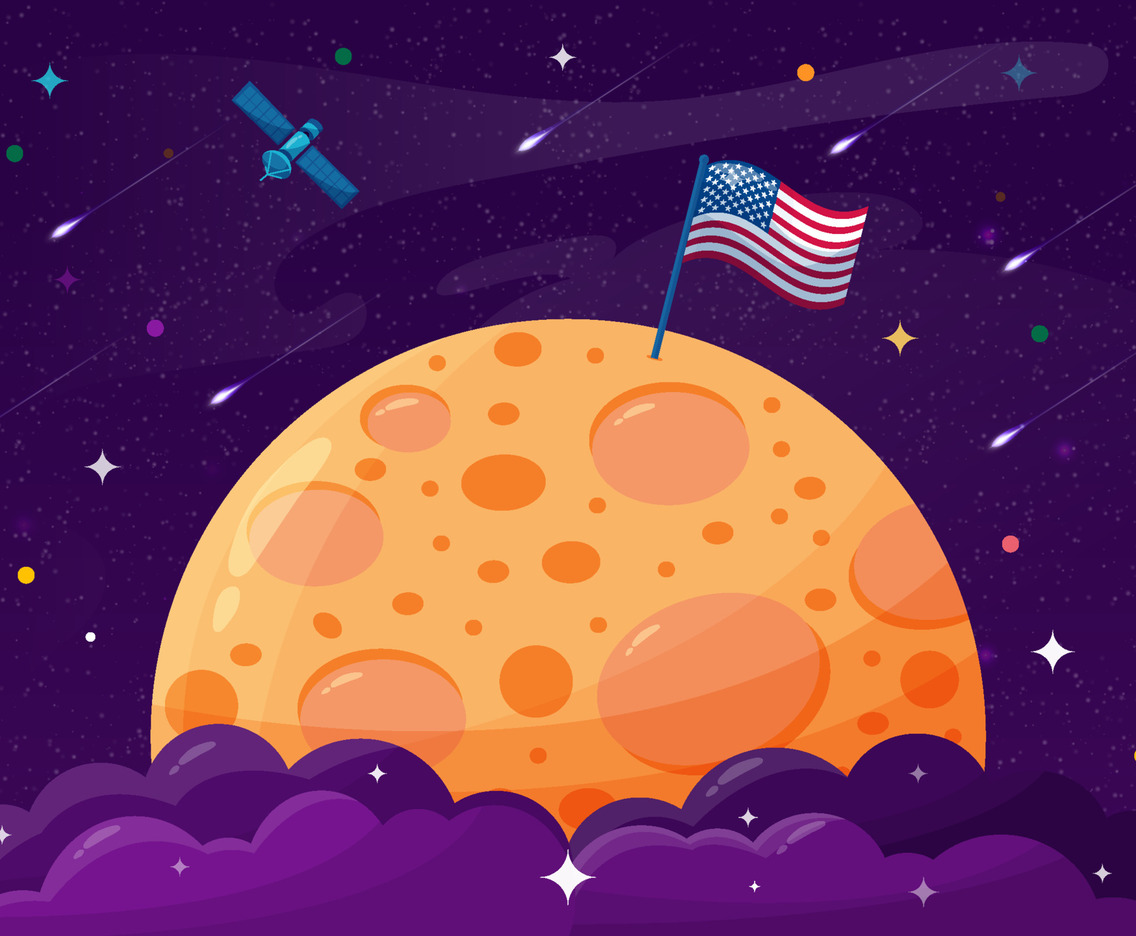 National Moon Day Background