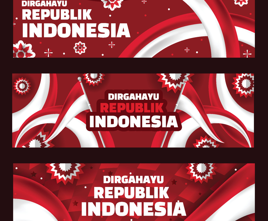 Dirgahayu Republik Indonesia Banner Set