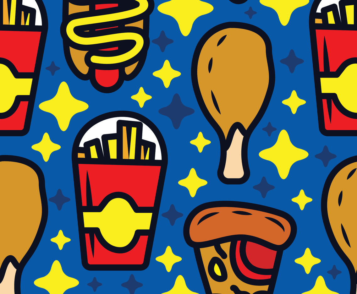 Junk Food Seamless Patterns