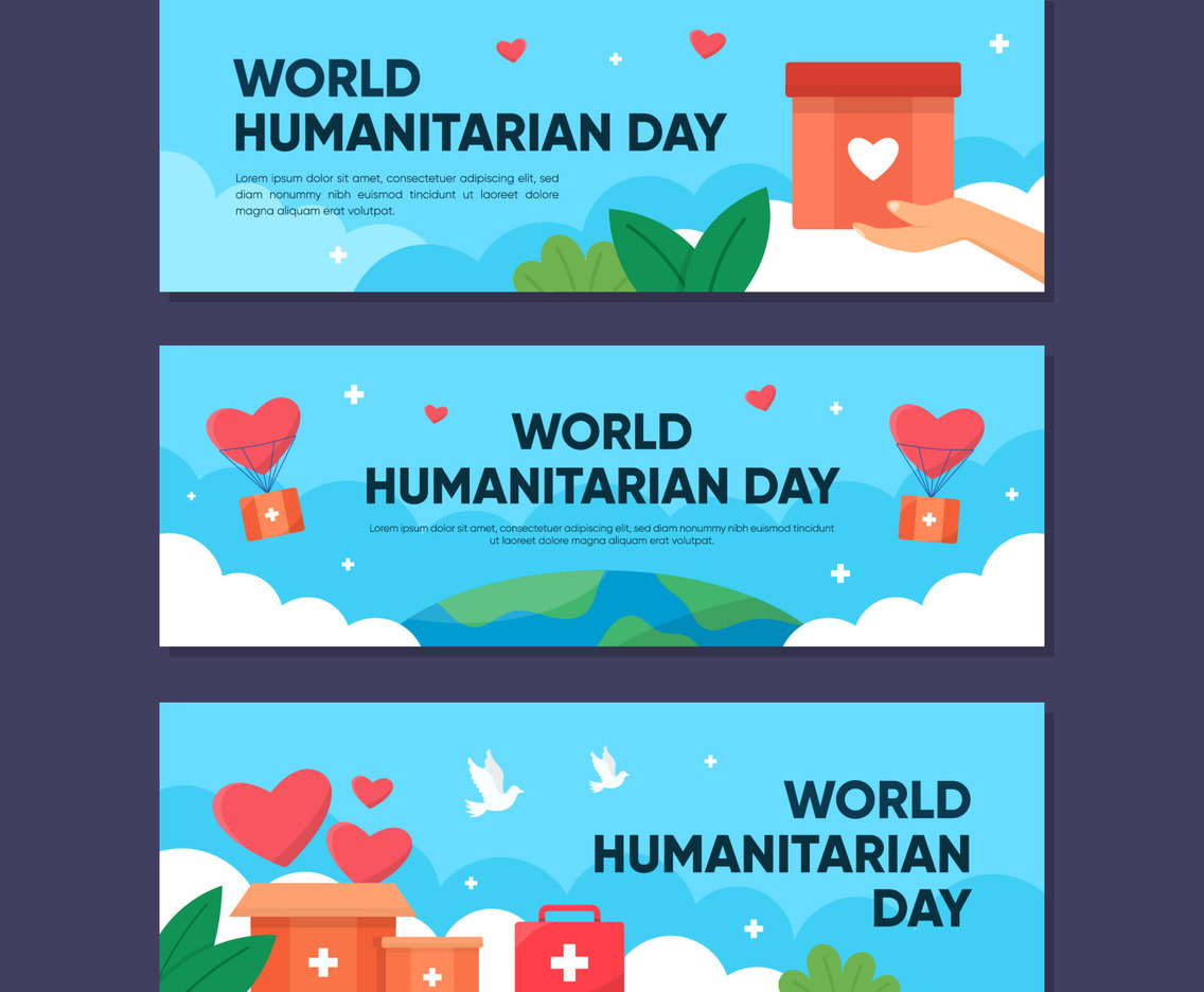 World Humanitarian Day Banner Collection Set