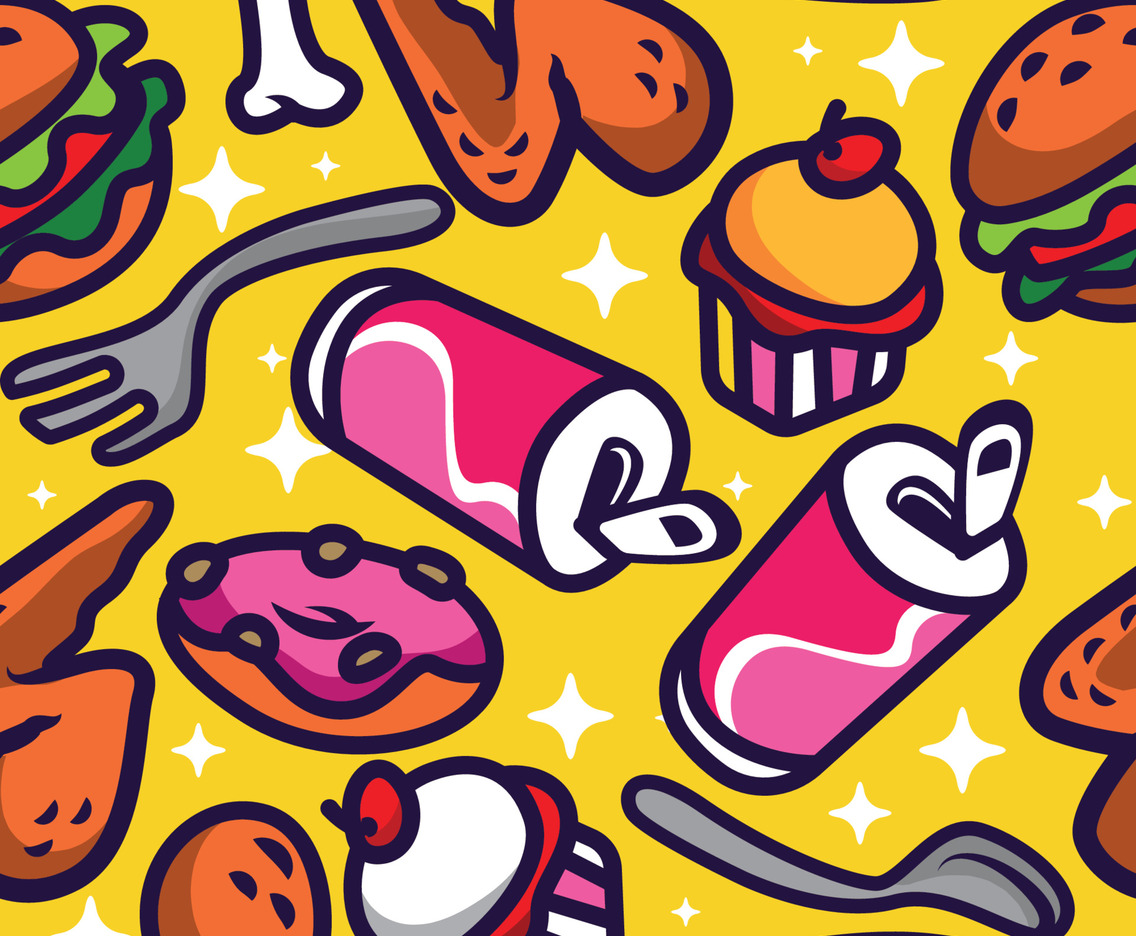 Junkfood Seamless Pattern Background Concept