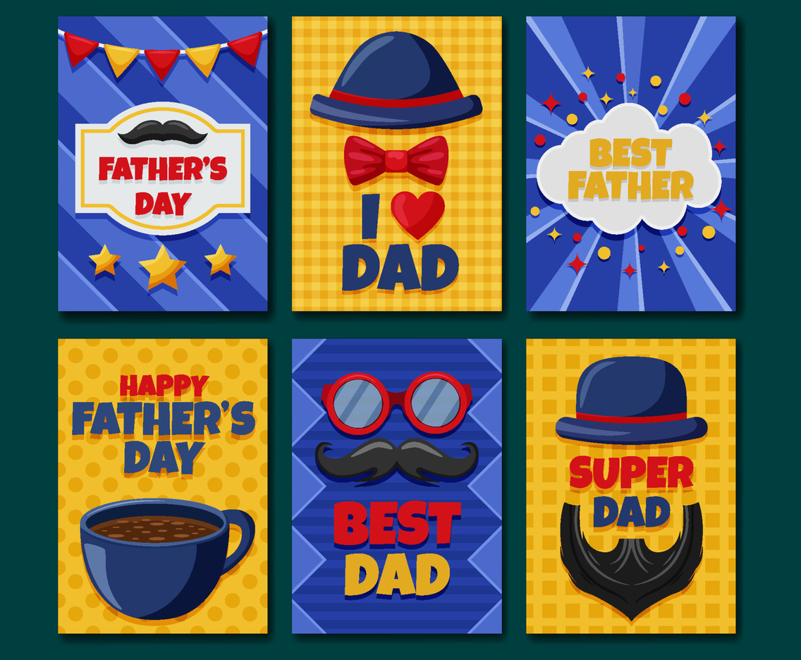 Set of Happy Father's Day Card