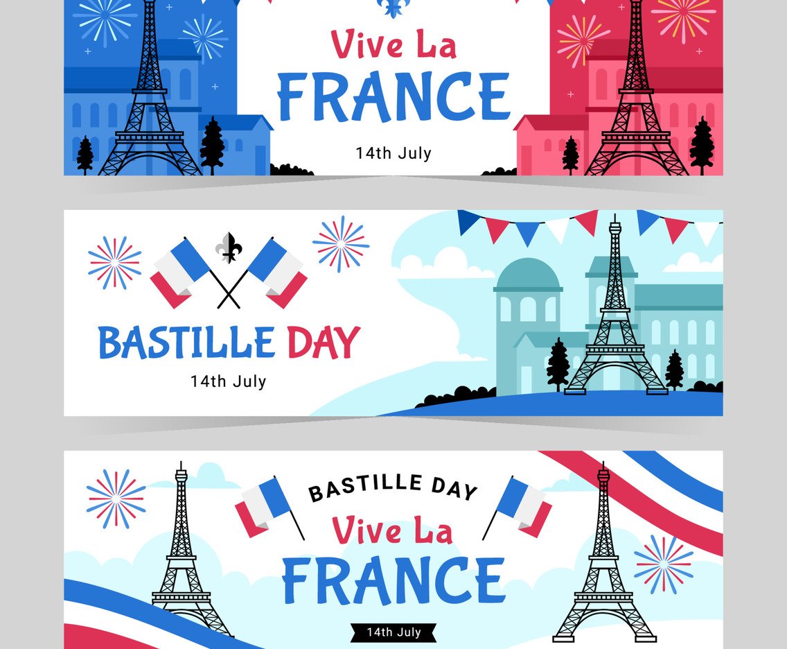 Bastille Day Banner Template