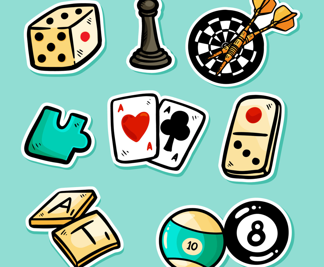 Cute Doodle of Game Night Sticker