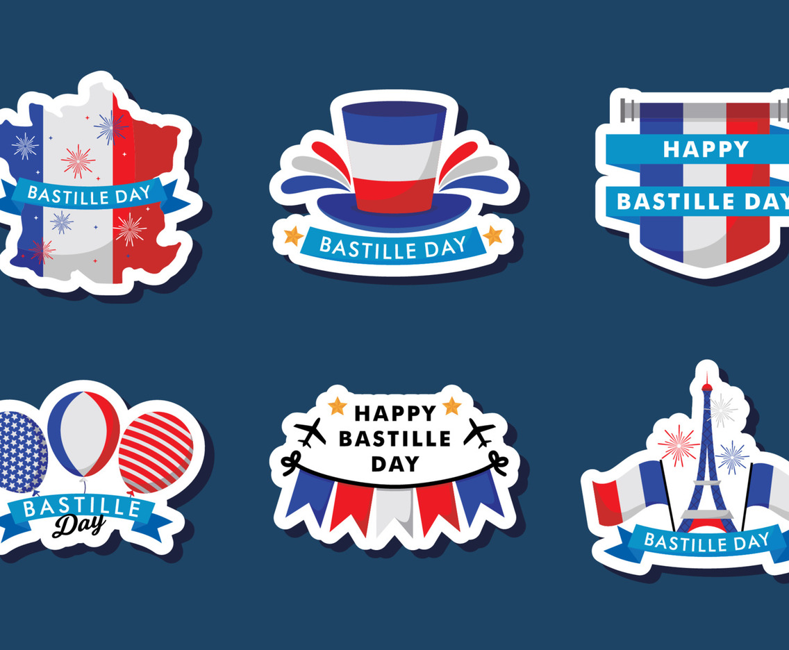 Happy Bastille Day Sticker Set