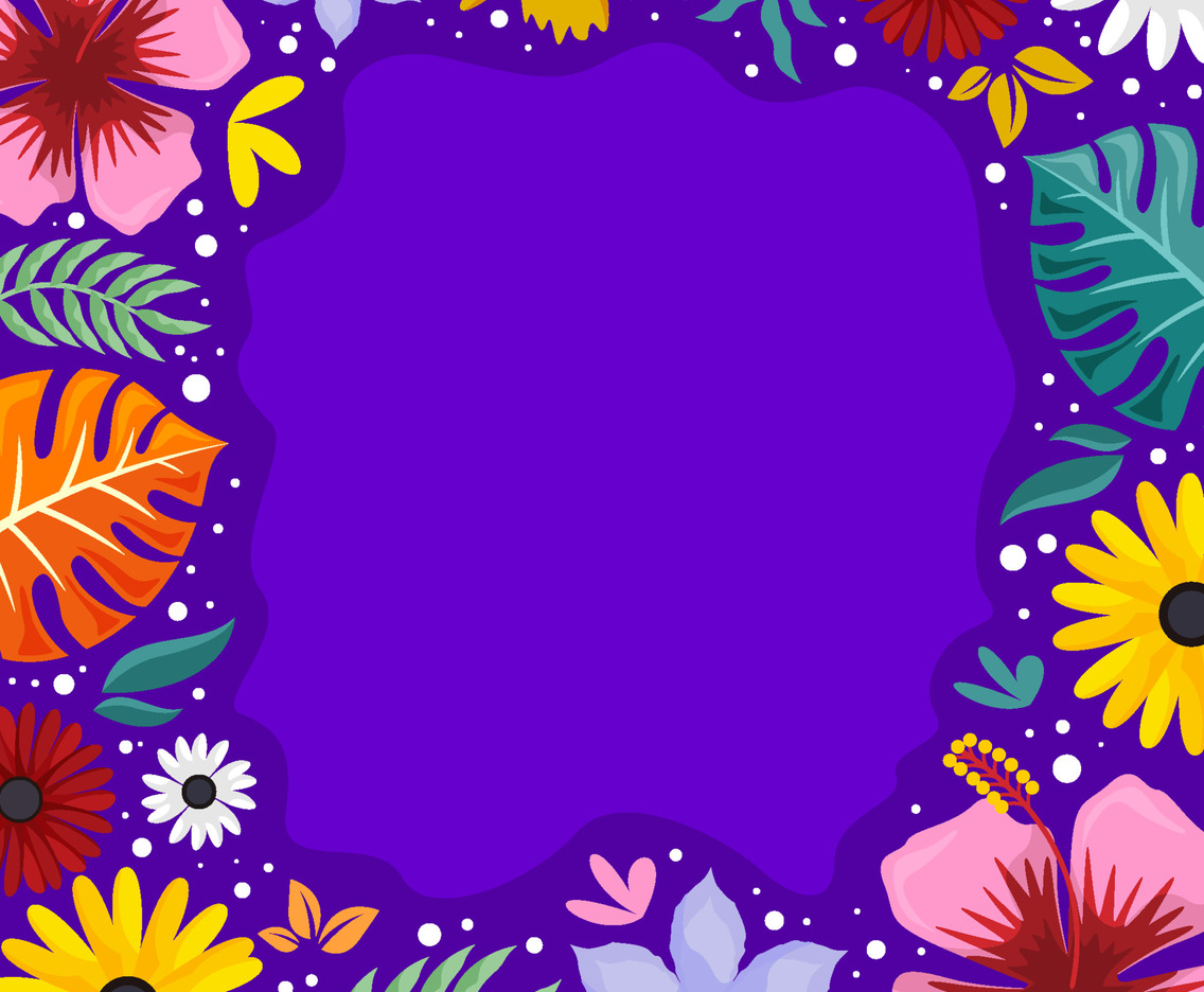 Colorful Summer Floral Frame Background