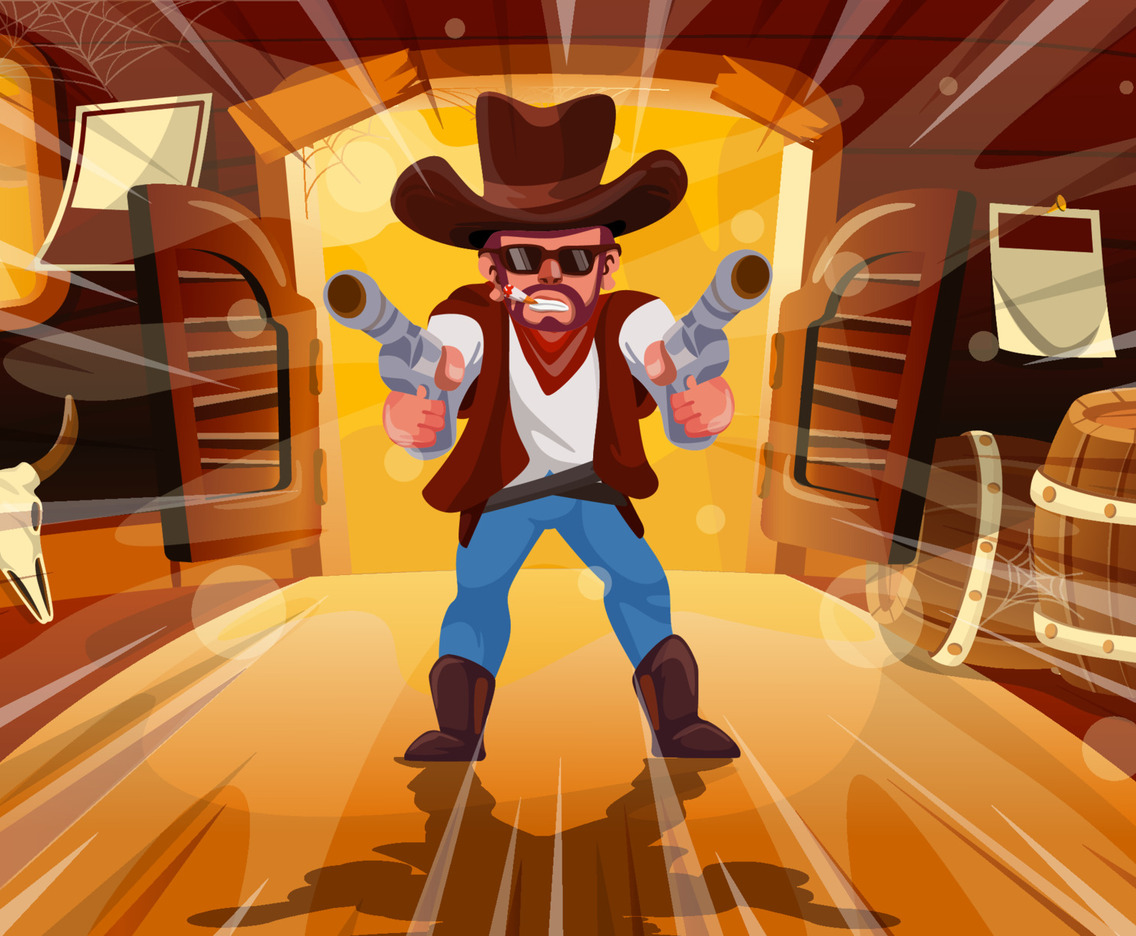 Wild West Cowboy in the Saloon Concept