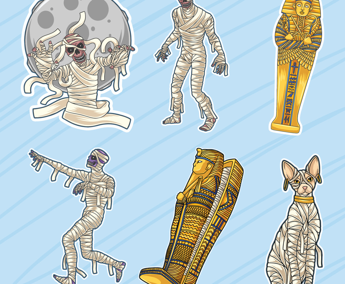 Egyptian Mummy Fiction Sticker Set