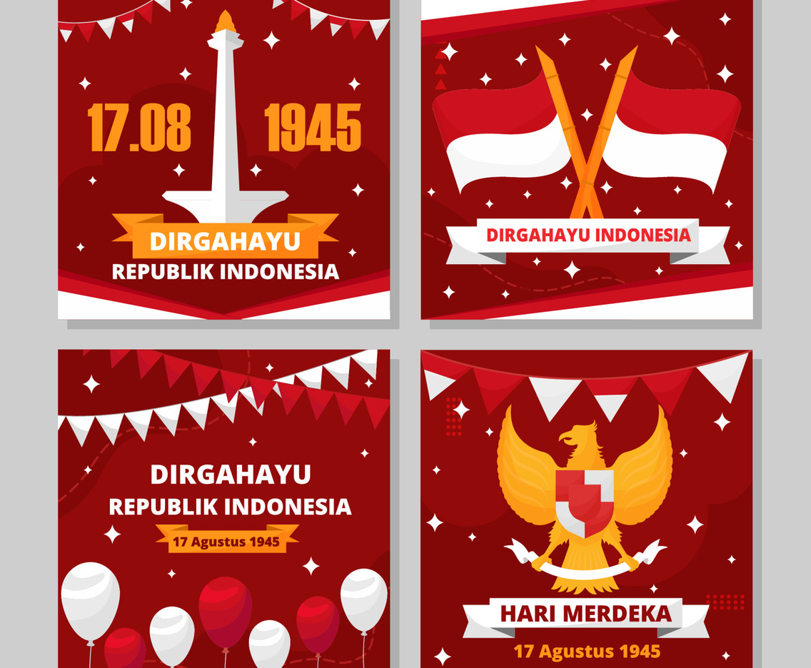 Indonesia Independence Day Social Media Set