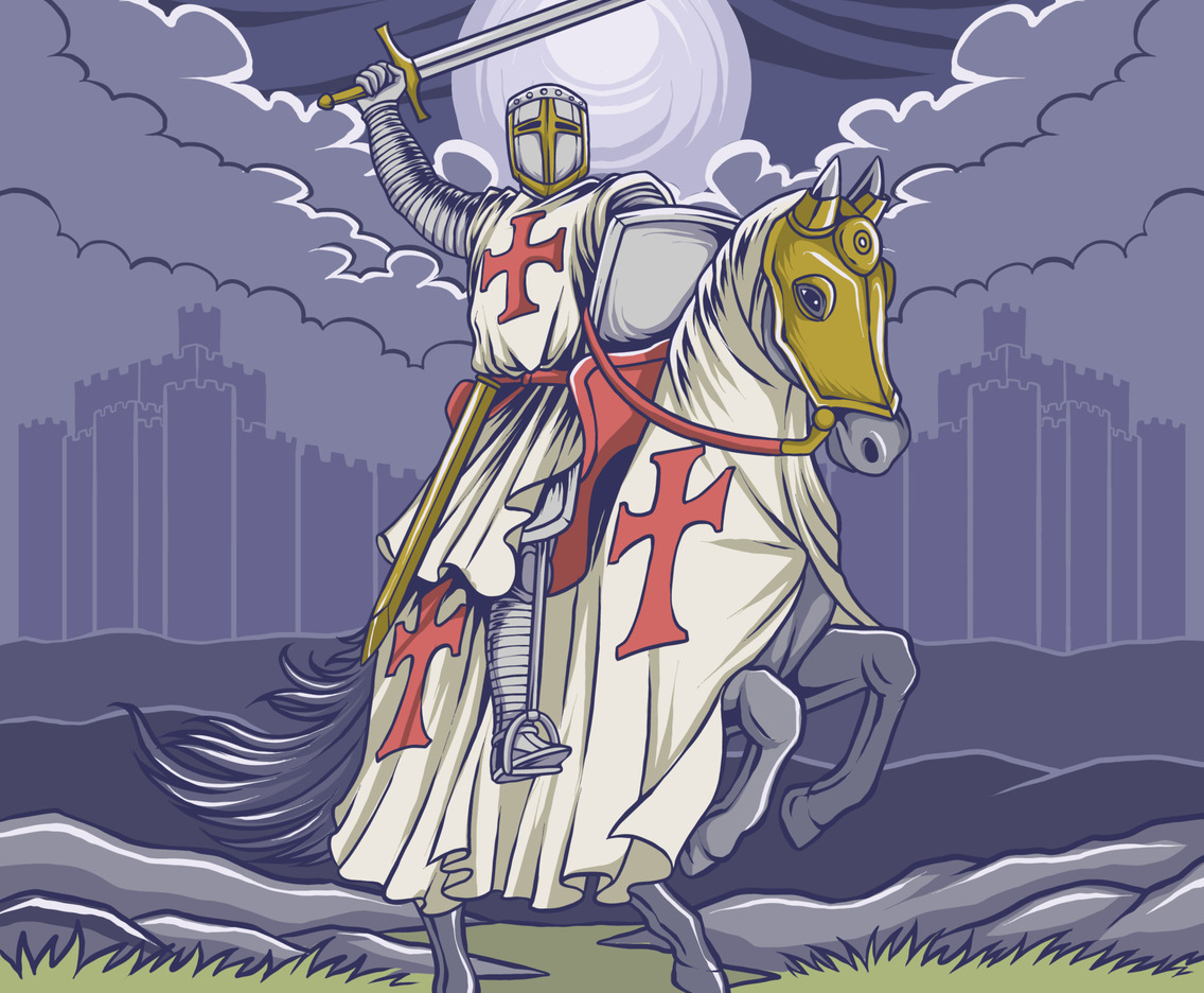 Medieval Kingdoms Theme with Warrior on Horse Concept