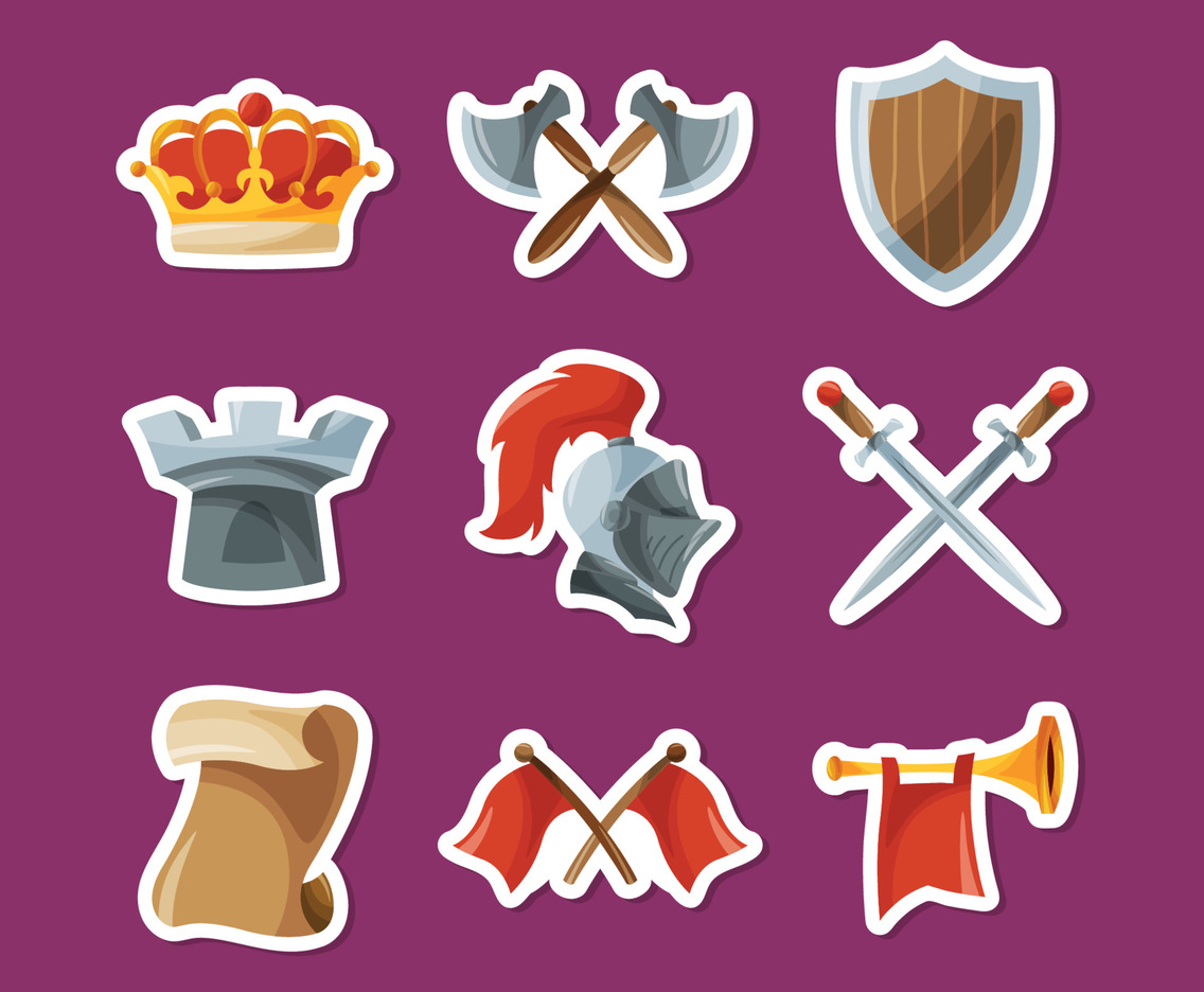Medieval Kingdom Doodle Sticker Collection