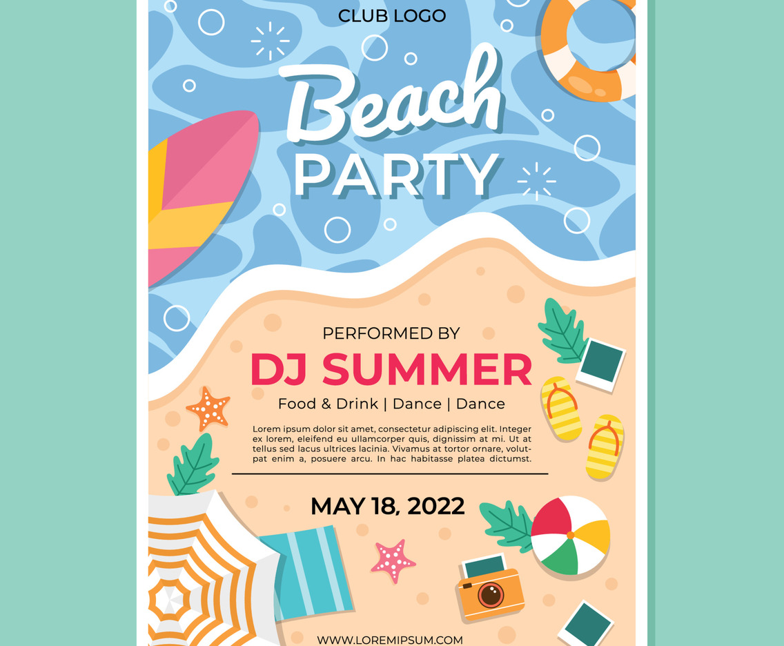 Beach Party Poster Template