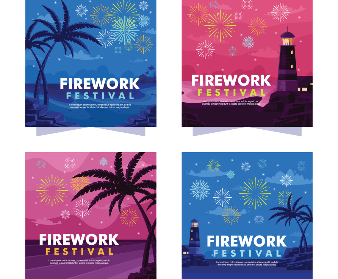 Firework Festival at the Beach Social Media Posts