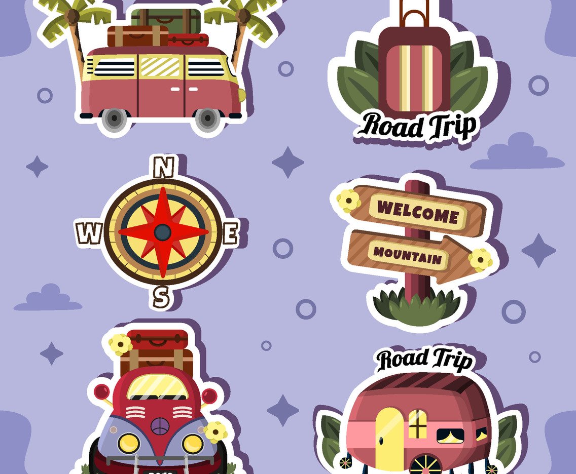 Road Trip Sticker Set Collection