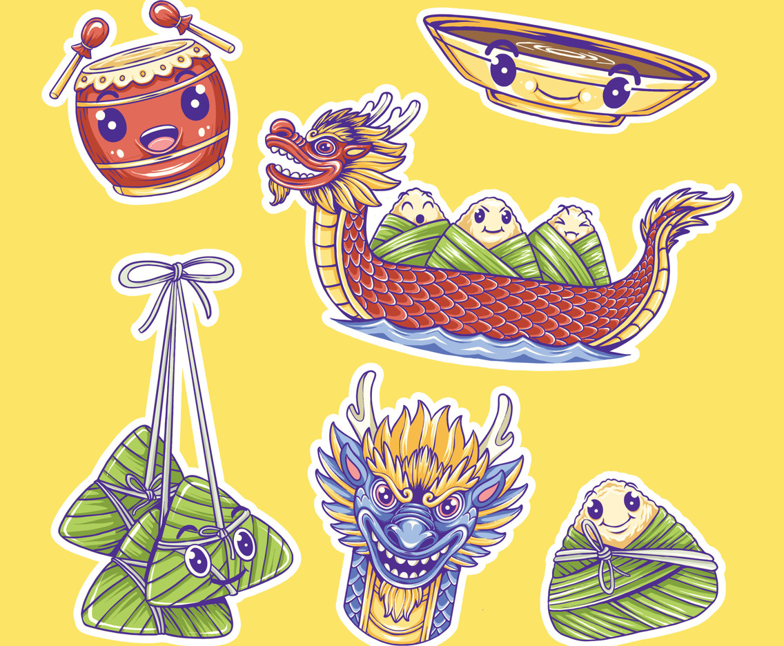 Dragon Boat Festival Sticker Set