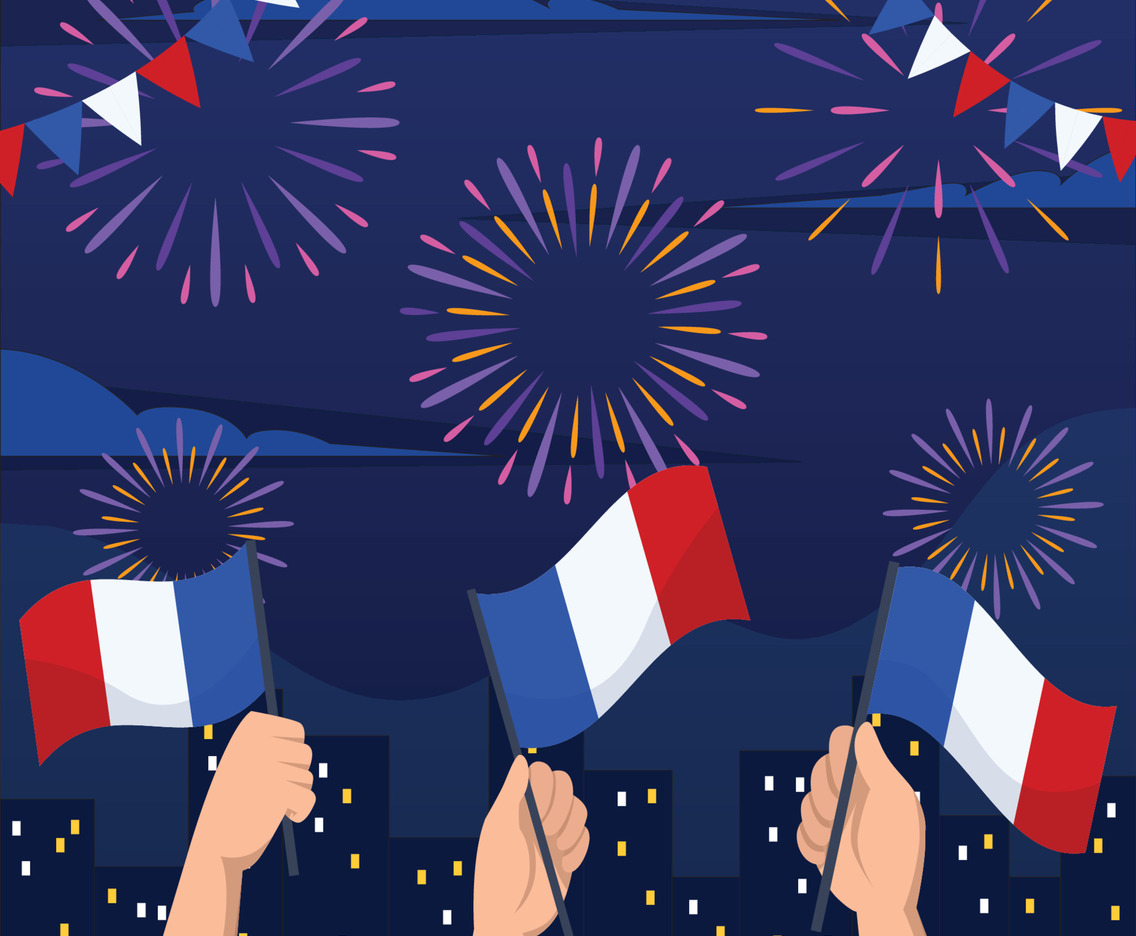 Bastille Day Hands Holding Flag