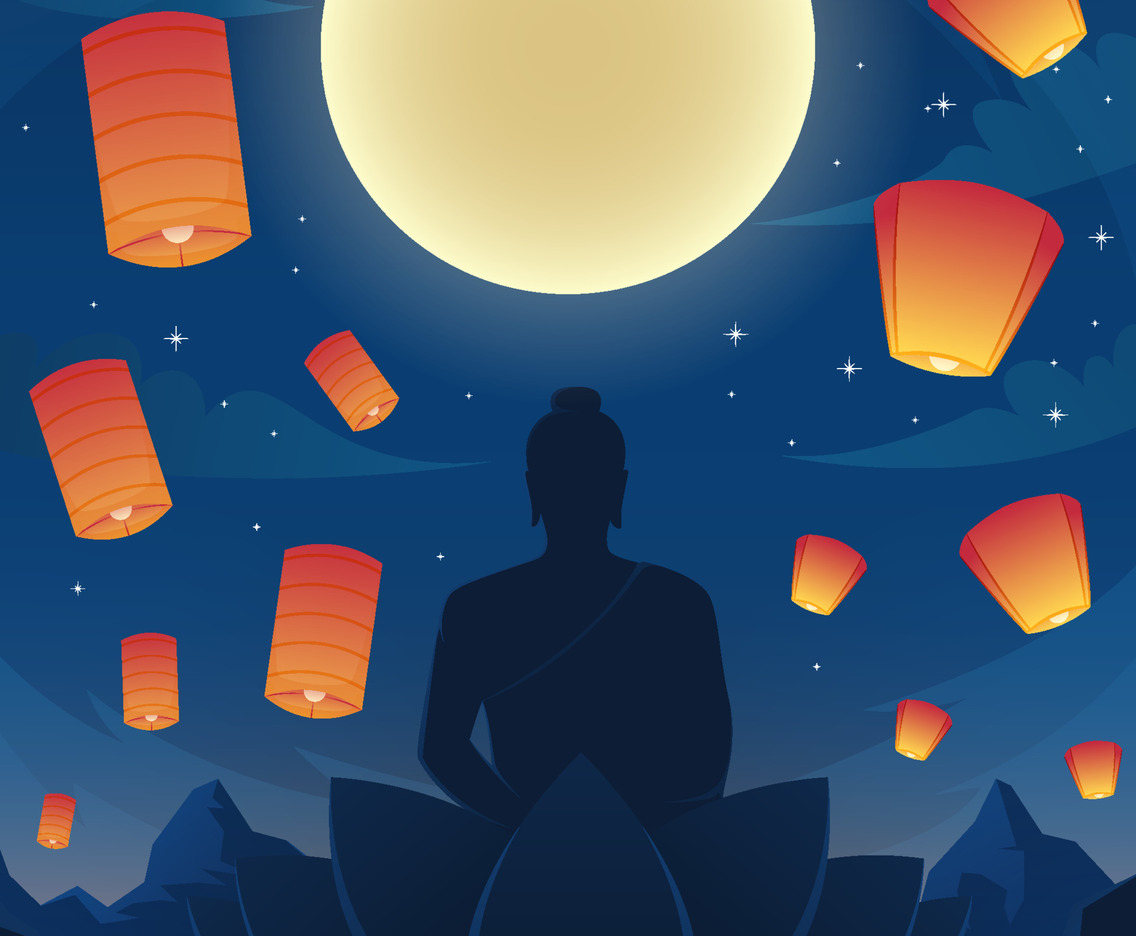 Asahna Bucha Day Background