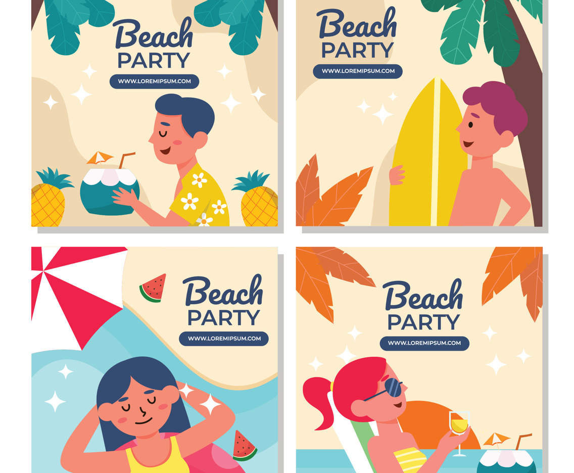 Beach Party Social Media Post