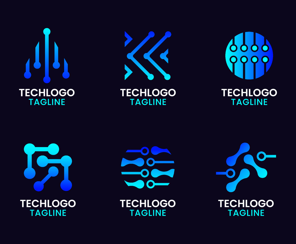 Technology Logo Collection Gradient Style
