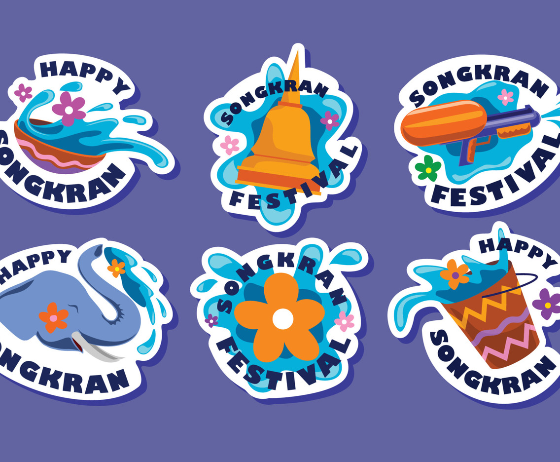 Happy Songkran Festival Stickers Pack