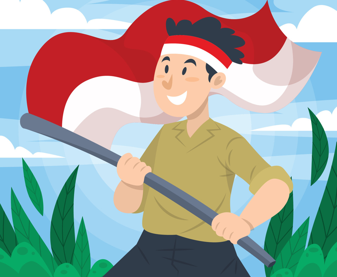Man Holding Flag For Independence