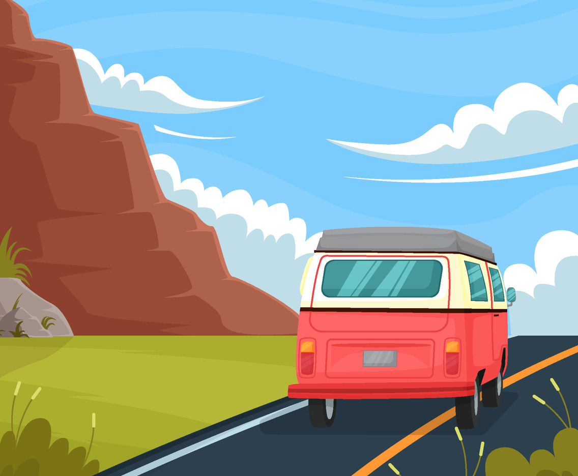 Family Vacation Road Trip Background