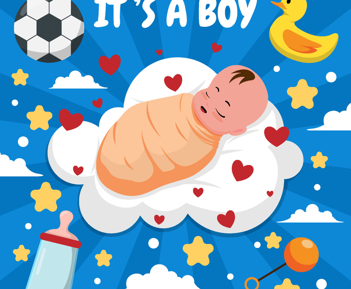 Happy Born Day with Sleeping Baby Concept