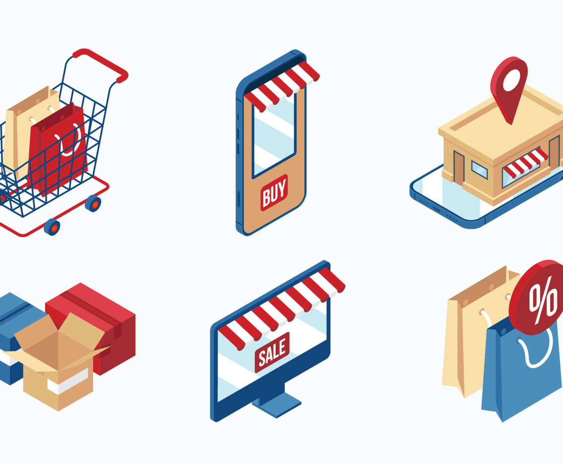 Online Shopping Isometric Elements
