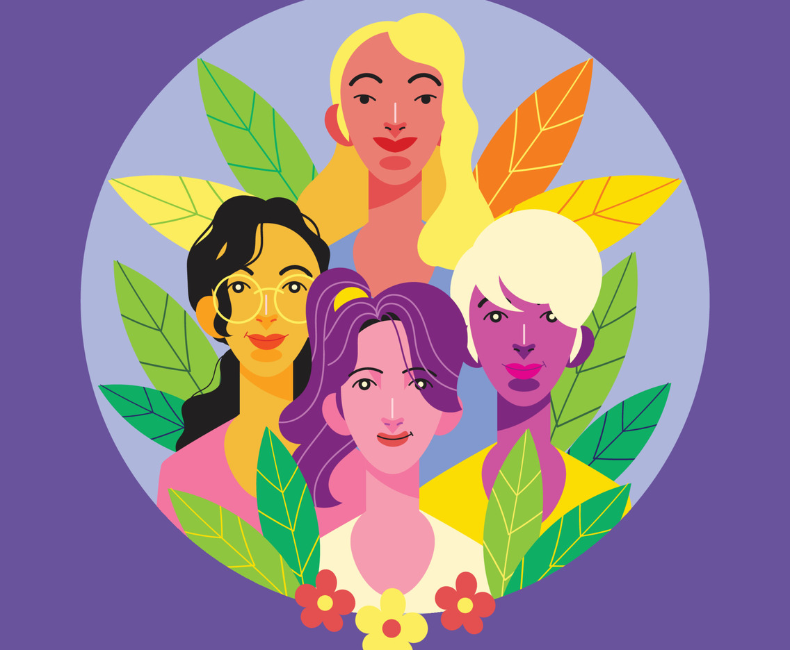 Multiracial Women With Circle Frame