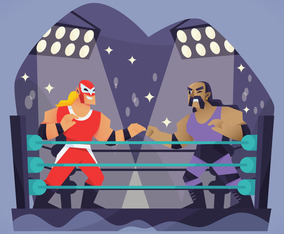 Fighting Wrestlers In The Ring