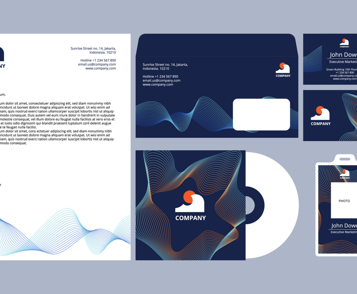 Modern Wave Business Stationary Set