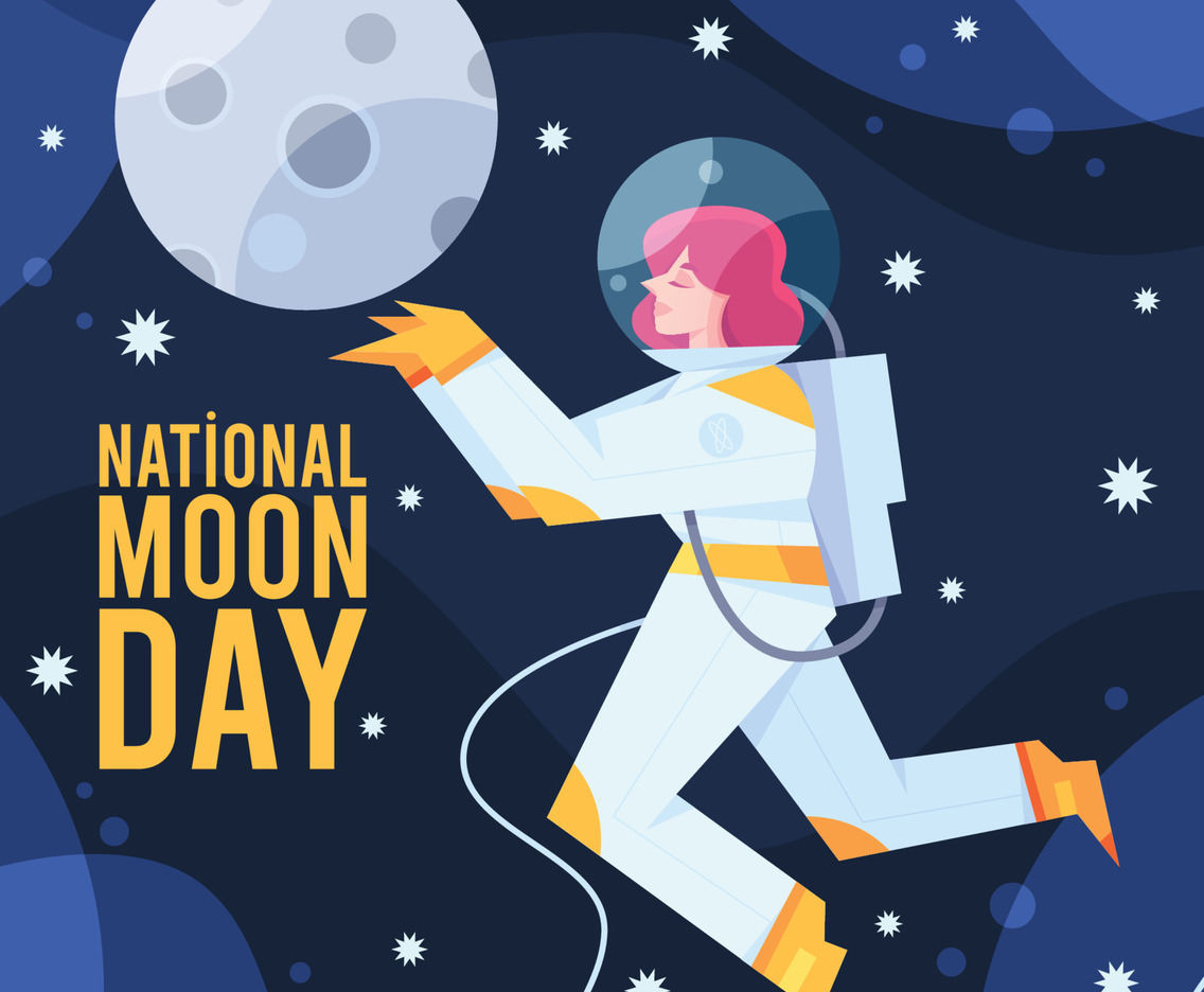 Female Astronaut Reaching For The Moon